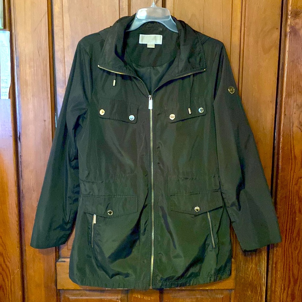 Michael Kors light weight hooded jacket size large EUC